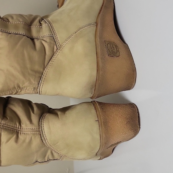 $Hostpick$Bama Lams vintage women's size 8wedge heel cream puffer high knee boot - Picture 14 of 17